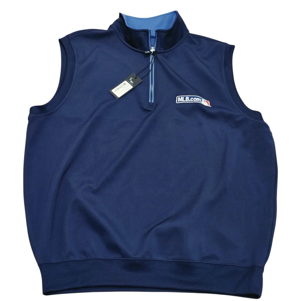 Fairway Greene MLB.com Caves 1/4 Zip Vest Mens XL Navy Baseball NWT